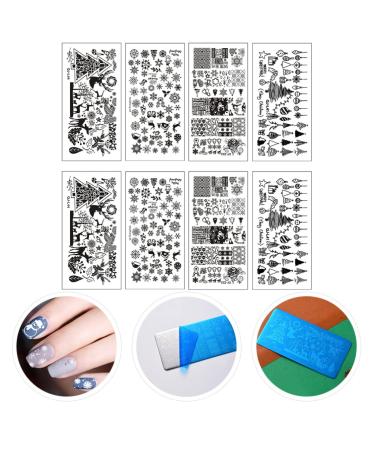 Lurrose 8-Piece Christmas Nail Stamping Plates - Stainless Steel Nail Art Stamps for DIY Manicure - Impressive Nail Art Kit - Buy Online on GoSupps.com