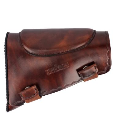 TOURBON Leather Recoil Pad Rifle Shotgun Buttstock Cheek Rest Pad Left Right Handed Vintage Brown
