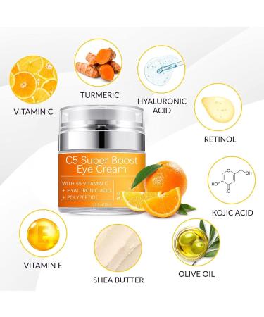 Vitamin C Eye Cream 15ml Dark Circle Eye Cream VC Eye Brightening Cream Firming Eye Cream Prevents Under Eye Bags And Puffiness - Buy Online on GoSupps.com