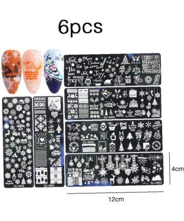 6-Piece Christmas Nail Art Stamping Kit - Snowflakes & Christmas Tree Designs for Festive Manicures - Buy Online on GoSupps.com