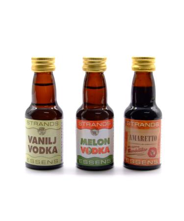Vanilla + Melon + Amaretto 3x25 ml - alcohol free | Vodka Essence | Cake flavouring
