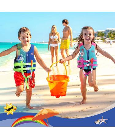 HeySplash Swim Vest for Kids - Child Size Watersports Flotation Device with Survival Whistle - Size M (35-55lbs) Indigo - Buy Online on GoSupps.com