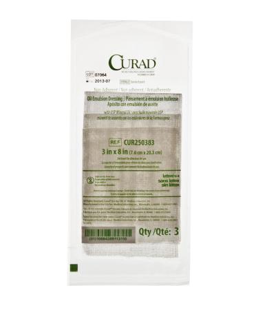Curad Oil Emulsion Gauze Dressing Sterile 3" x 8" (Pack of 3)