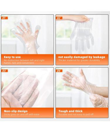100 Pcs Disposable Plastic Gloves for Food Handling - Safe for Cooking Kitchen Cleaning and Food Prep - Buy Online on GoSupps.com