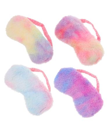 4 pi ces Masque de Sommeil Peluche Color Lot de Cache Yeux Doux pour et R parateur pour Adultes