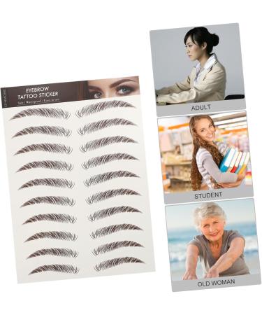 OHPHCALL 9 Sheets Waterproof Eyebrow Stickers Quick Makeup Tools False Eyebrows Cosmetics 3d Template Hair 21x14.7cm Brown - Buy Online on GoSupps.com