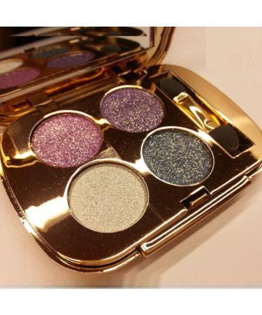 Glitter Eyeshadow Palette Makeup Set 4 Colors Shimmer Eyeshadow Palette Gold Eyeshadow Highly Pigmented Long Lasting Waterproof Sweatproof Professional Nude Eyeshadow Palette Make Up Palettes for Women Warm Natural Neutral Smokey Eye Eyeshadow Palette (1#