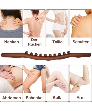 Wood Gua Sha Massage Stick - Maderotherapy Lymphatic Drainage Tool for Full Body Relaxation Cellulite & Muscle Relief - Buy Online on GoSupps.com
