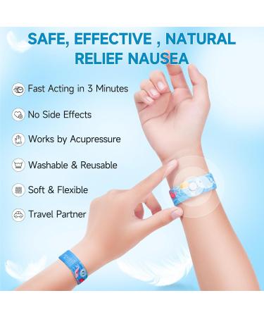 Motion Sickness Bands for Kids - Anti Nausea Wristbands for Relief - Cruise & Travel Essentials - Blue Sea & Pink Heart (Medium Size) - Buy Online on GoSupps.com