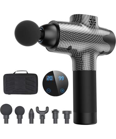 YOSSOA Massage Gun for Athletes - Deep Tissue Therapy for Pain Relief - 20 Speed & 6 Heads Handheld Massager in Gray - Buy Online on GoSupps.com