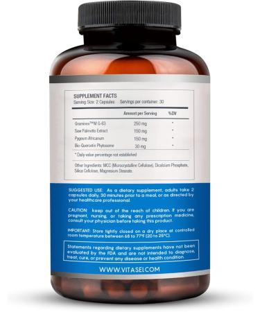 VITASEI Prostabionic Prostate Dietary Supplements - Saw Palmetto, Quercetin & Pygeum | Promotes Restful Sleep, Better Bladder Health | 60 Capsules x3 - Buy Online on GoSupps.com