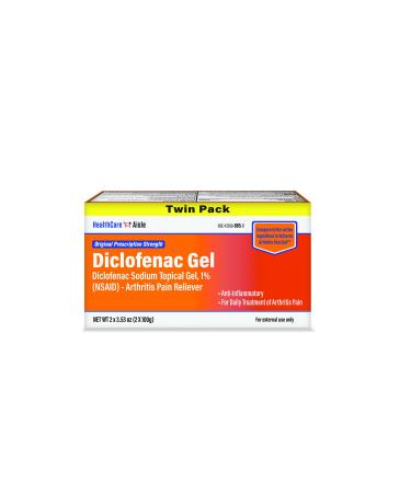 HealthCareAisle Diclofenac Gel Twin Pack Diclofenac Sodium Topical Gel (NSAID) Arthritis Pain Reliever 1% 200 grams (2 x 100g)