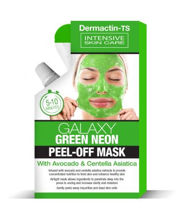 Galaxy Green Neon Peel Off Facial Mask with Avocado and Centella Asiatica 1.76 oz. - Exfoliating Face Mask Peel Off