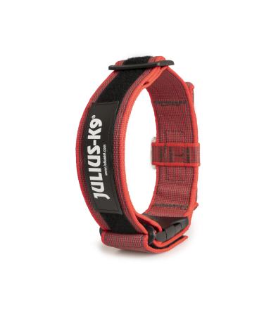 Julius-K9 200ha-K-R-2015 Color & Gray Series K9 neck band with a handle safety closure and logo and safety closure 50 mm*49-70 cm adjustable red-gray with a handle 50 mm (49-70 cm) red-Gray