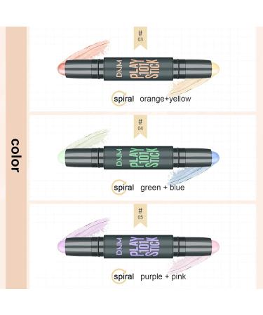 Double Head Contours Stick Makeup Set | Skin-Friendly and Suitable for Sensitive Skin - 2 in 1 Body Makeup Shading Stick Concealer Stick Uwariloy - Buy Online on GoSupps.com
