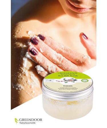 Greenendoor Body Peeling Sea Salt Cocos - Natural Microplastic-Free Scrub with Organic Coconut | 280g | Exfoliating Body Scrub for Women | Sauna Salt for a Luxurious Shower Experience - Buy Online on GoSupps.com