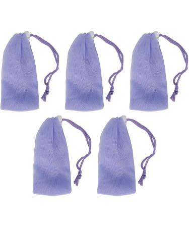 Sac de Sac de Poche Savon en Filet en Maille Exfoliant avec Cordon Cordon - 5pcs Purple Moussant Filet pour le Nettoyage du Visage et du Corps - Soft PE Mesh Saver pour la Maison et les - Buy Online on GoSupps.com