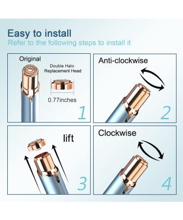 Facial Hair Remover Replacement Heads Gen 2 for Flawless Finishing Touch - 6 Pack, 18K Gold-Plated - Double Haolo - As Seen On TV - Buy Online on GoSupps.com