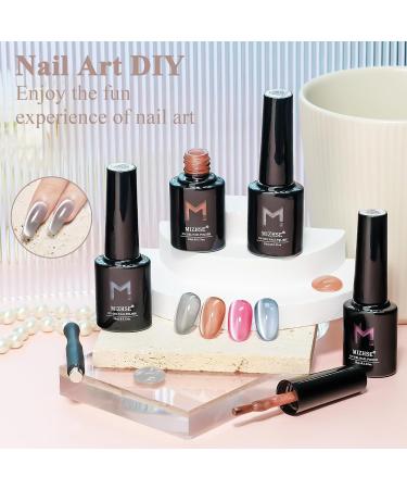 MIZHSE Moonlight Cat Eye Gel Polish 10ml - Magnetic Shimmer Crystal Gel Silver Blue Aurora Manicure Set for DIY Nail Art - Best for Home Salon - Buy Online on GoSupps.com