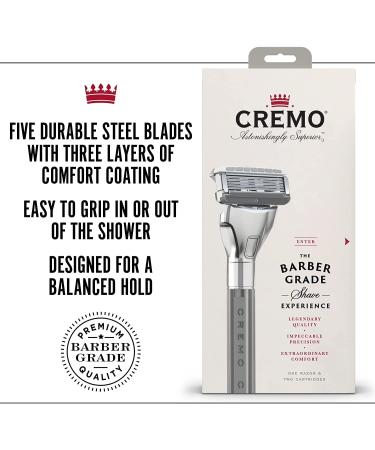 Cremo Barber Grade Men's Razor | Silver with Extra Refill Blade - Buy Online on GoSupps.com