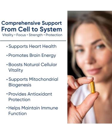 Dr. Morgan PQQ 20mg (Pyrroloquinoline Quinone) & CoQ10 100mg - Mitochondrial Energy & Cellular Vitality Support - Cognitive Antioxidant Formula - 60 Capsules Non-GMO - Buy Online on GoSupps.com