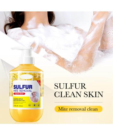 1-Piece Sulfur Body Wash 500ml Bottle | Provides a Deep Clean & Rich Foam Yellow One Size One Size Yellow - Buy Online on GoSupps.com
