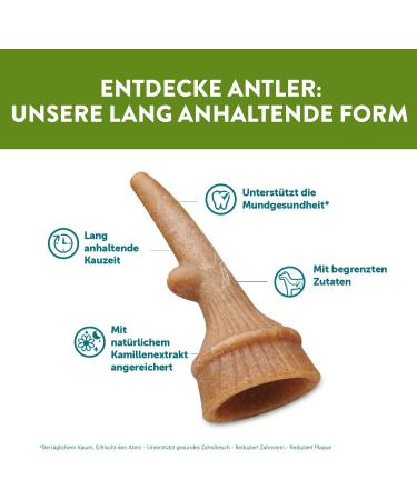 Whimzees Antler Chews for Medium Dogs | Natural Grain-Free Calming Snack | 12 Pieces - Buy Online on GoSupps.com