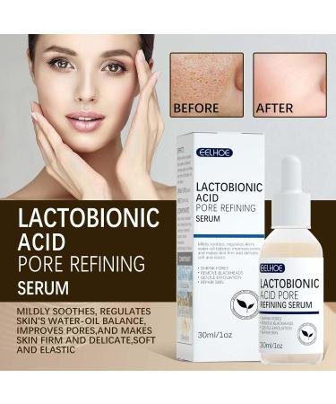 Lactobionic Acid Pore Refining Serum - Shrink Pores Remove Blackheads Reduce Fine Lines & Wrinkles - Anti-Aging Facial Essence 30ml for All Skin Types - Buy Online on GoSupps.com