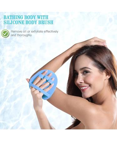 INNERNEED Silicone Body Scrubber Exfoliating Glove | Soft Bristles | Pack of 2 | Light Blue & Green | Improves Skin Health & Beauty - Buy Online on GoSupps.com