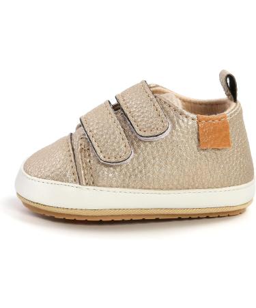 MK MATT KEELY Baby Girl First Walking Shoes - Anti-Slip Soft PU Leather Sneakers (Gold, 6-12 Months) - Buy Online on GoSupps.com