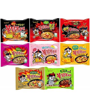 SPICEHUB Samyang Korean Assorted Top Spicy Ramen Noodle (Pack of 10)- ATLEAST 5 flavours - Buy Online on GoSupps.com
