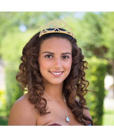 FASOTY Gold Crystal Tiara Crown for Women - Elegant Bridal Headband for Wedding, Prom, Birthday - Princess Hair Accessory with Combs - Buy Online on GoSupps.com