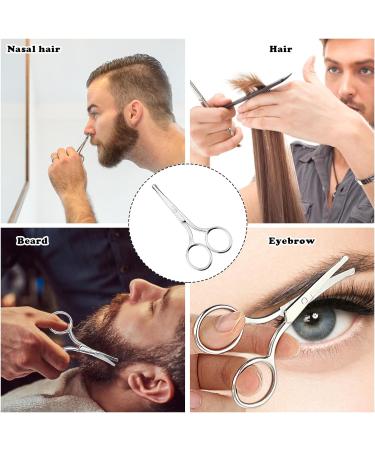 YUXIANLB 2PCS Professional Grooming Scissors Set - Hair Cutting, Eyebrow & Nose Trimmer, Facial Hair Removal - Stainless Steel (Silver) - Buy Online on GoSupps.com