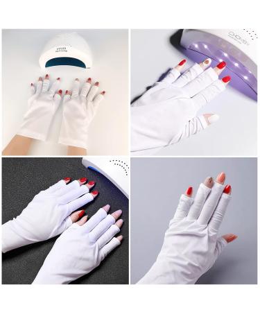 XPOOP 2 Pairs Nail Gloves Uv Protection Gel Manicures Glove UV Shield Protection Fingerless Gloves Protection Gloves for Manicures for UV Light Lamp Manicure Dryer - Buy Online on GoSupps.com
