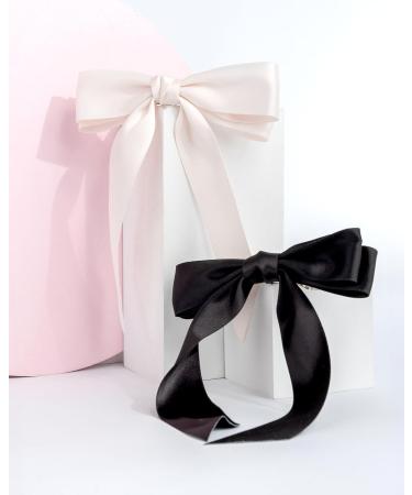Brushworks Satin Hair Bow Duo Black & White - Buy Online on GoSupps.com