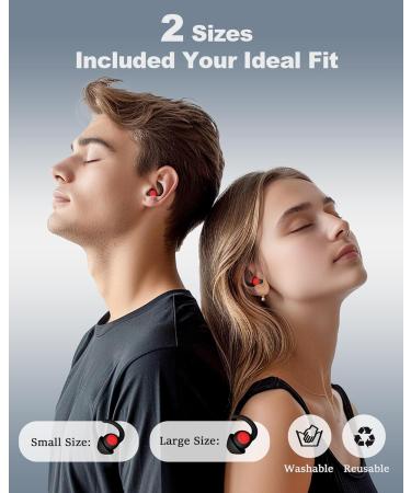 Soft Silicone Ear Plugs for Sleeping - Reusable Noise Reduction Earplugs - 2 Pairs for Travel & Sound Sensitivity - Black - Buy Online on GoSupps.com