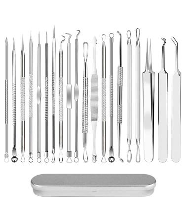 iSmartPart 20Pcs Blackhead Remover Tools  Pimple Popper Tool Kit  Acne Whitehead Blemish Comedone Extractor for Face Nose  Professional Stainless Pimple Acne Removal Tool Set
