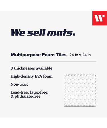 We Sell Mats 12 Thick Interlocking EVA Foam Floor Tiles - 16 Sq Ft (4 Tiles) Black | Ideal for Indoor Gym and Home Use - Buy Online on GoSupps.com