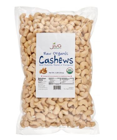 Jiva Organics Raw Organic Cashews (Whole) 2 Pound Bag 2 Pound (Pack of 1)