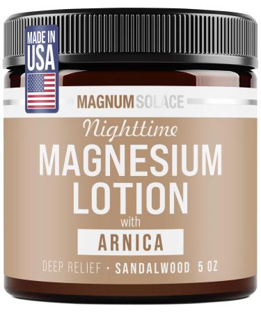 Magnum Solace Nighttime Magnesium Lotion with Arnica Soothing Relief & Relaxation Highly Concentrated Magnesium for Muscles & Joints Apply to Legs or Feet Before Bed Skin-Friendly