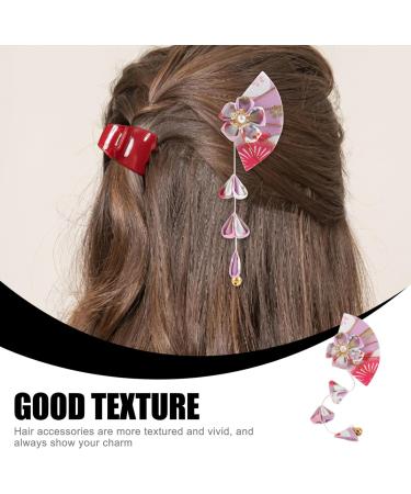 ifundom 1 Pair Japanese Style Barrettes Fan Barrettes Bride Decorate Cloth Hair - Buy Online on GoSupps.com