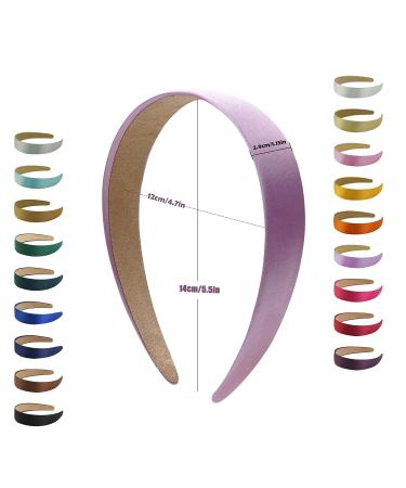 Satin Wide Non-slip Ribbon Hairband Set - 18 Pieces Hard Headbands for Women & Girls - 1.18 inch - Buy Online on GoSupps.com
