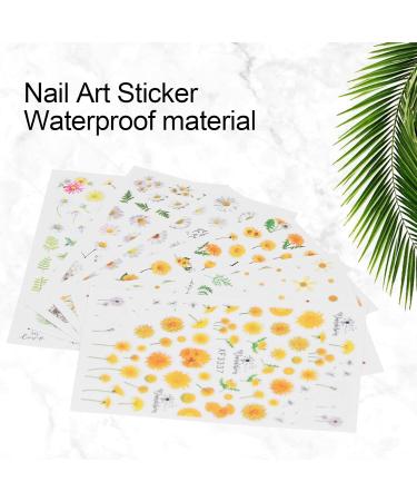 6 Sheets Nail Art Stickers Nail DIY Stickers Easy To Disassemble Self Adhesive Design Environmentally Friendly Material Sunflower Daisy Pattern Nail Art Decals Nail Glue - Buy Online on GoSupps.com