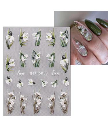 JMEOWIO 6 Sheets 3D Flower Nail Art Stickers | Self-Adhesive Colorful Floral Decals for Summer Nail Design - Buy Online on GoSupps.com