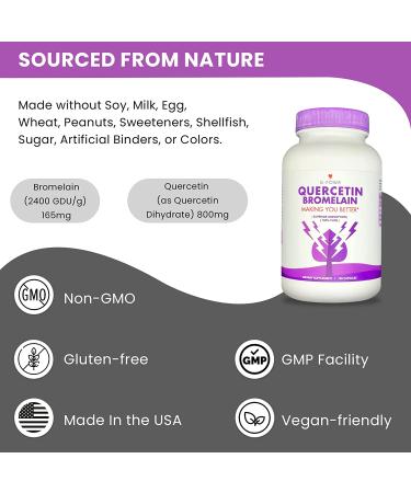 G-Powr Quercetin Bromelain Supplement 965mg 120 Capsules - Immune, Joint & Heart Support - Anti-Inflammatory Formula for Energy - Men & Women - Buy Online on GoSupps.com