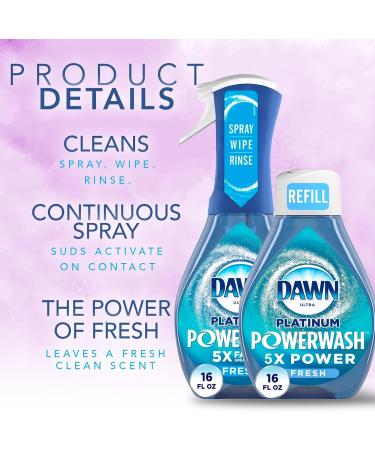 Dawn Powerwash Spray Platinum Dish Soap + Refill & 6 Scouring Pads | Fresh Scent | International Shipping Available - Buy Online on GoSupps.com