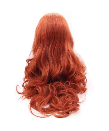Xiweiya 360# Color Drag Queen Wigs - Long Copper Red Lace Front Wig | Heat-Resistant Fiber Hair - Buy Online on GoSupps.com