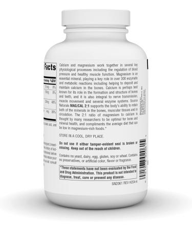 Source Naturals Mag/Cal 2:1 Magnesium and Calcium Supplement - 180 Capsules - Buy Online on GoSupps.com