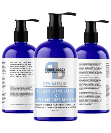 Biotin Shampoo for Thinning Hair | RevivaHair Volumizing Shampoo with Procapil, Keratin & Rosemary Oil | Hair Treatment for Men & Women | Vitamin B & E | 8oz - Buy Online on GoSupps.com