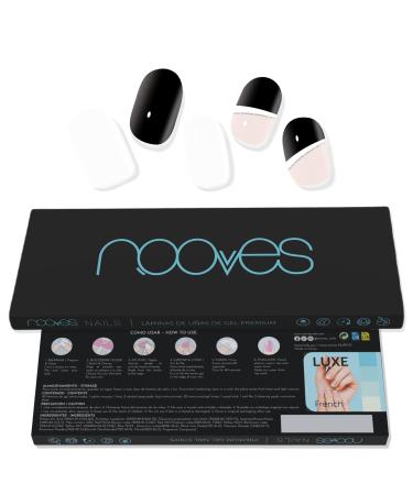 NOOVES NOOVES - 20 x Nail Gel Sheets | Dressy Occasion Art Design 20 Pieces Premium Semi-Cured Gel Nails Nail Stickers 1 Nail File and 1 Orange Stick Vegan